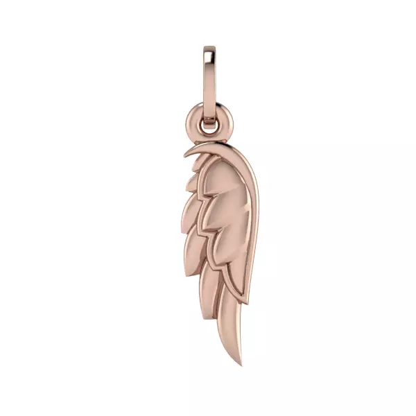 Textured Angel Wing Heavenly Celestial Charm Pendant Necklace 3D print model