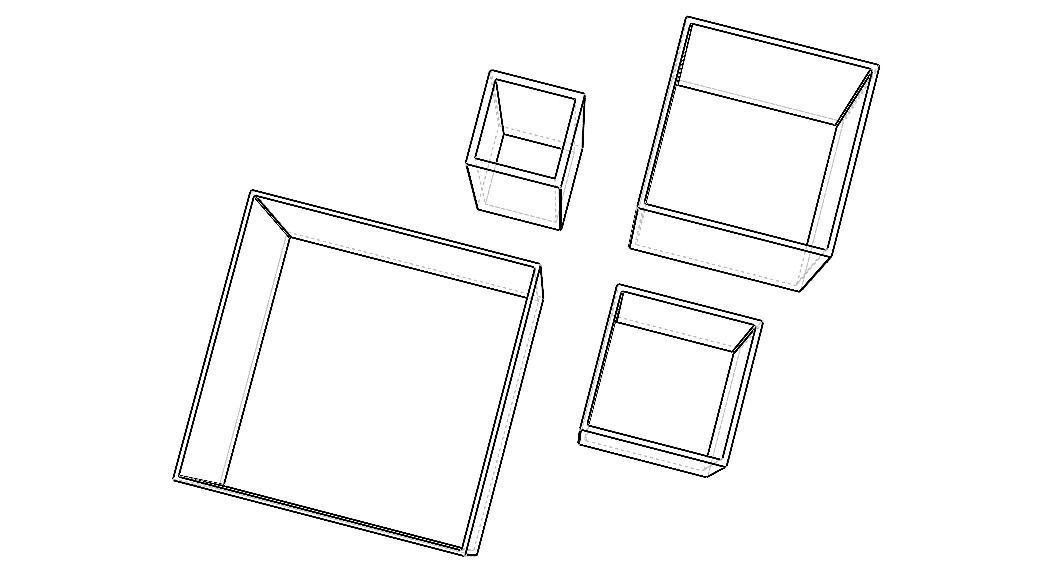Extruded Aluminium Profile Enclosures Set for Square Tube Low-poly 3D model_11