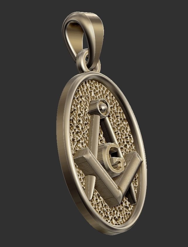 Masonic Compass - Pendant 3D print model_2