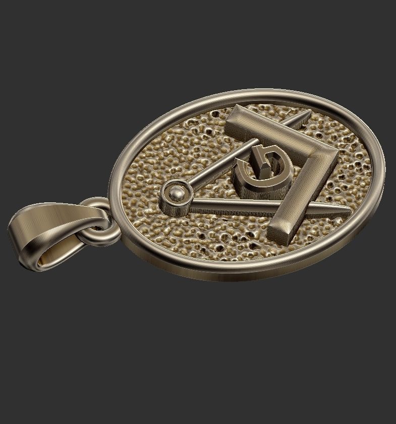 Masonic Compass - Pendant 3D print model_12
