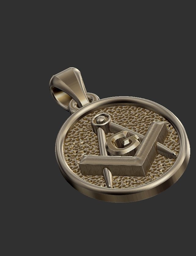 Masonic Compass - Pendant 3D print model_11