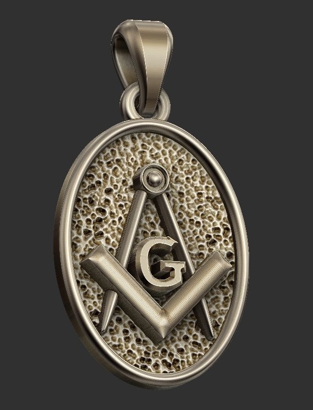 Masonic Compass - Pendant 3D print model_1