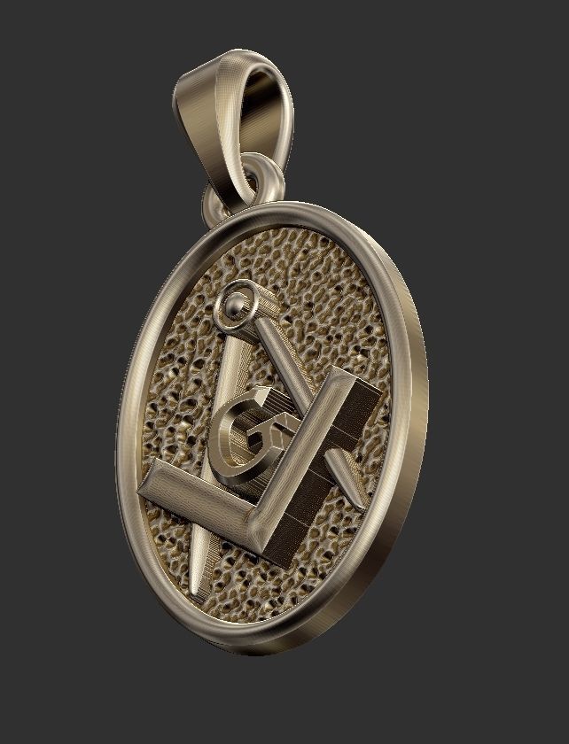 Masonic Compass - Pendant 3D print model_8