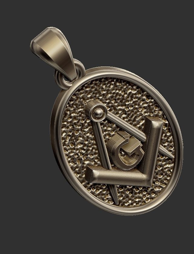 Masonic Compass - Pendant 3D print model_10