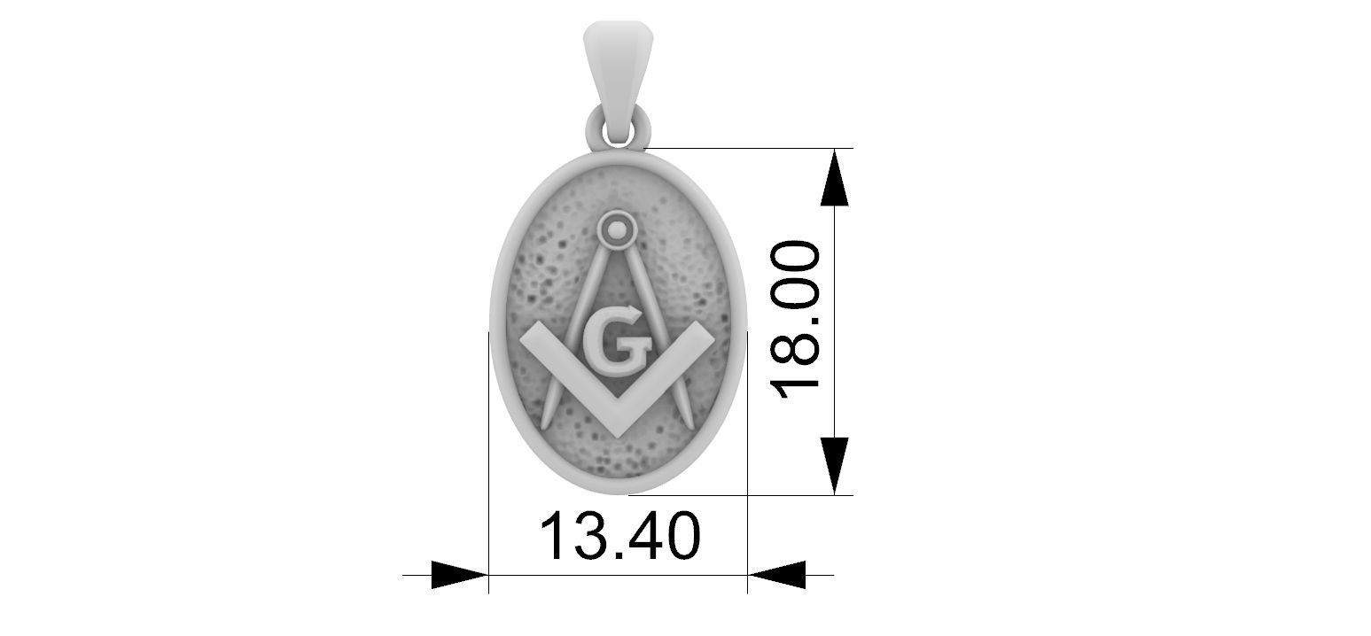 Masonic Compass - Pendant 3D print model_6