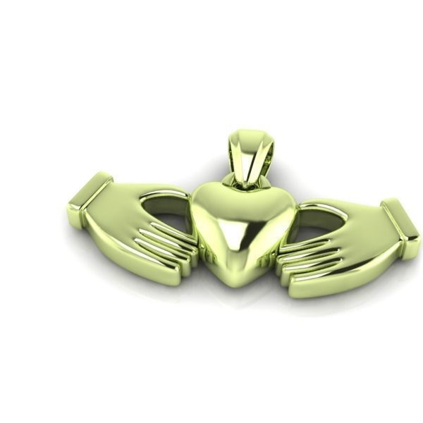 Heart Charm Pendant Necklace Two Hands Forming a Heart Shape 3D print model_8