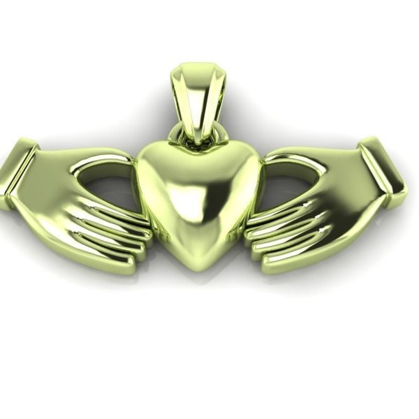 Heart Charm Pendant Necklace Two Hands Forming a Heart Shape 3D print model_4