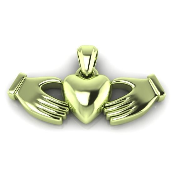 Heart Charm Pendant Necklace Two Hands Forming a Heart Shape 3D print model_9