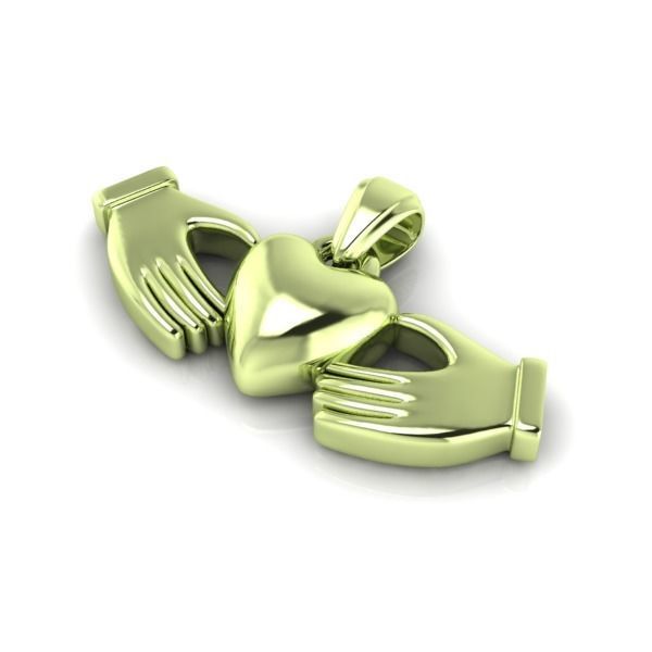 Heart Charm Pendant Necklace Two Hands Forming a Heart Shape 3D print model_11