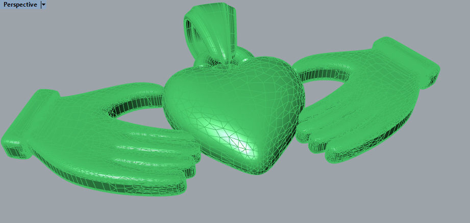 Heart Charm Pendant Necklace Two Hands Forming a Heart Shape 3D print model_17