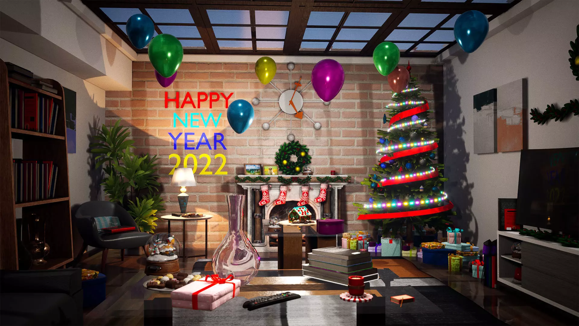 Christmas Package 120 Assets Low-poly 3D model_0