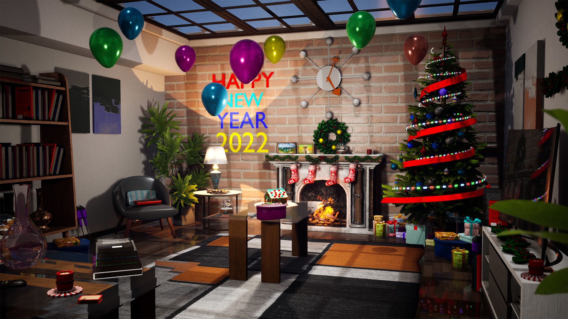 Christmas Package 120 Assets Low-poly 3D model_14