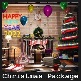 Christmas Package 120 Assets Low-poly 3D model_1