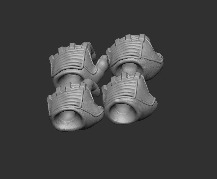 Gloved Hands Set of 4 - Hands for Action Figures 3D print model 3D print model_1