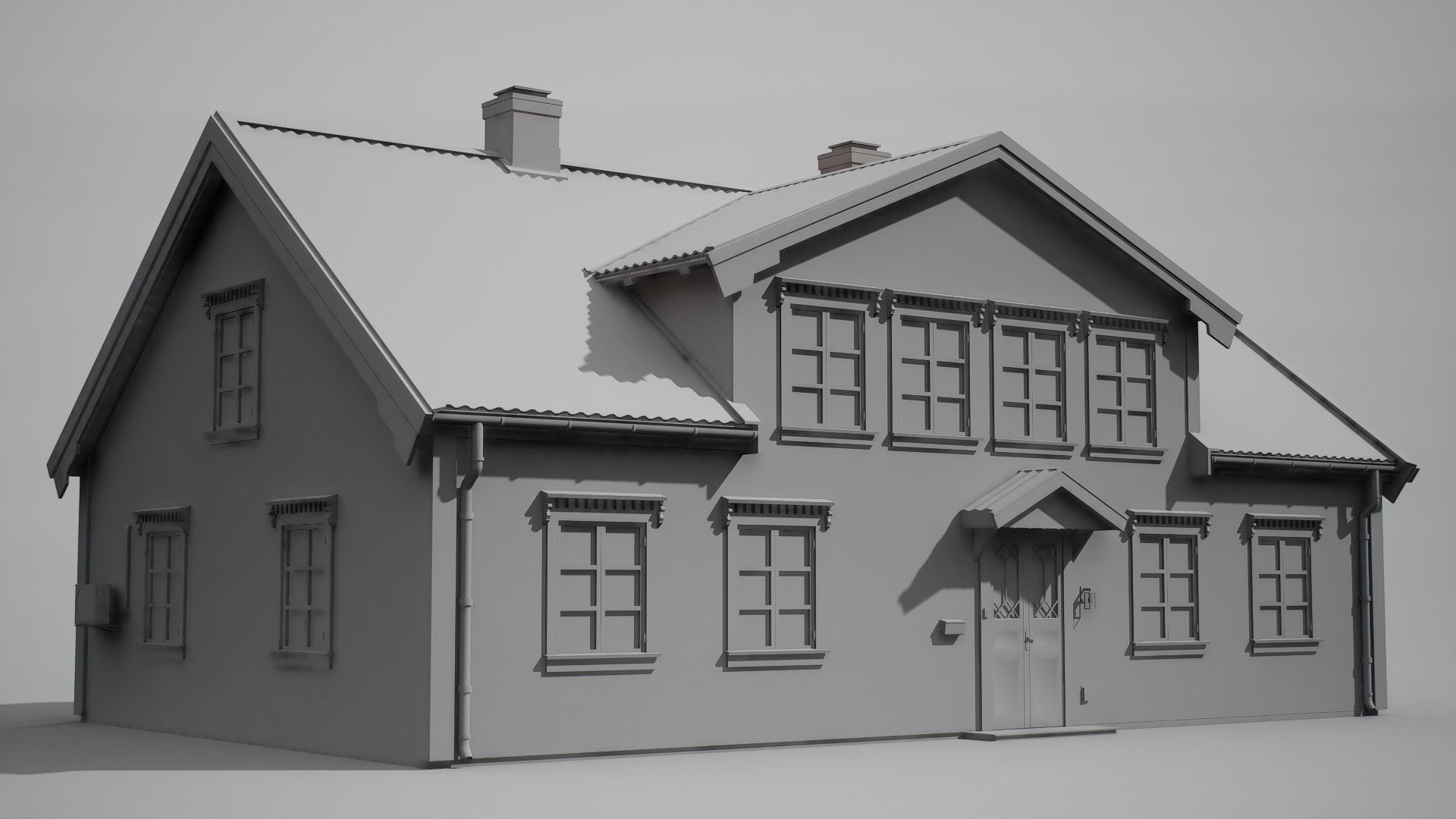 White House Low-poly 3D model_12