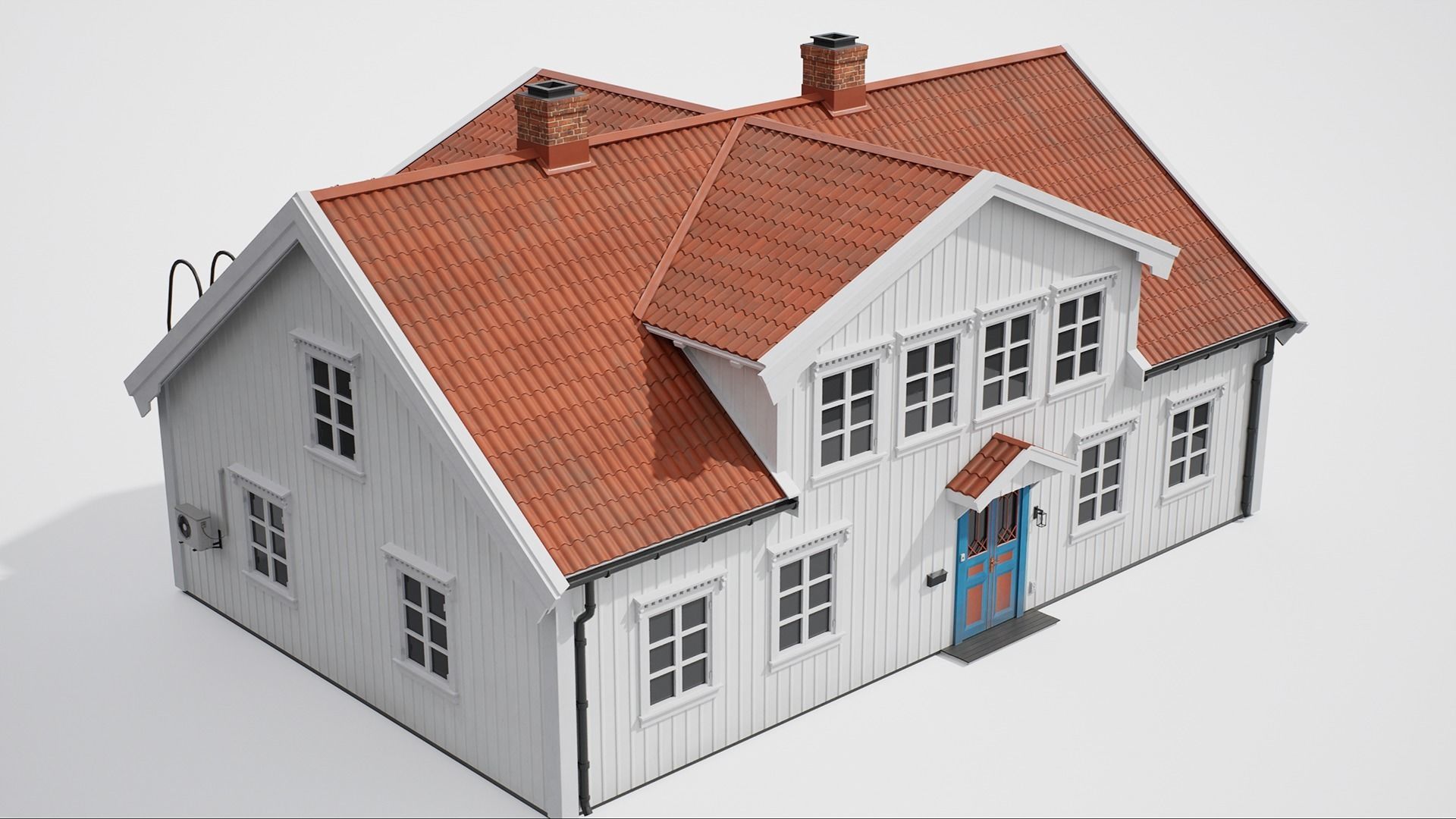 White House Low-poly 3D model_8