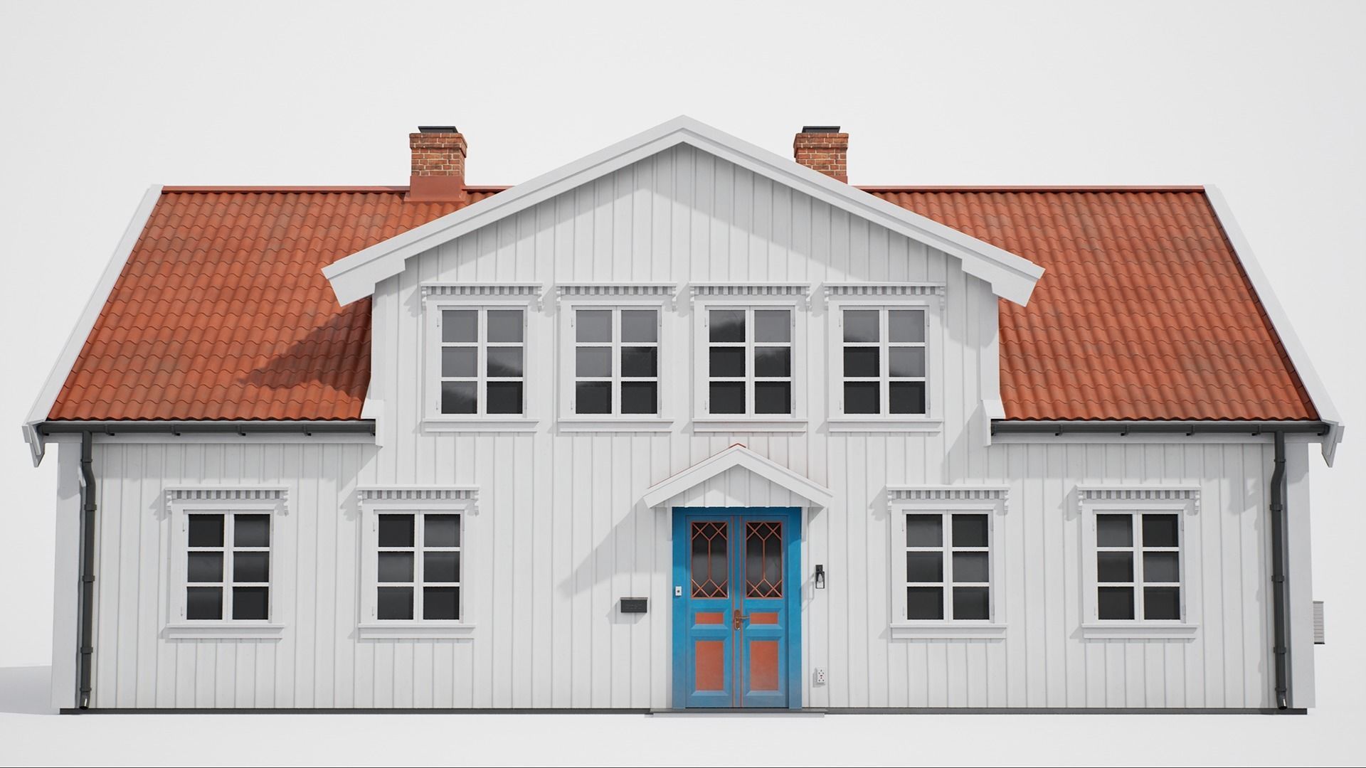 White House Low-poly 3D model_7