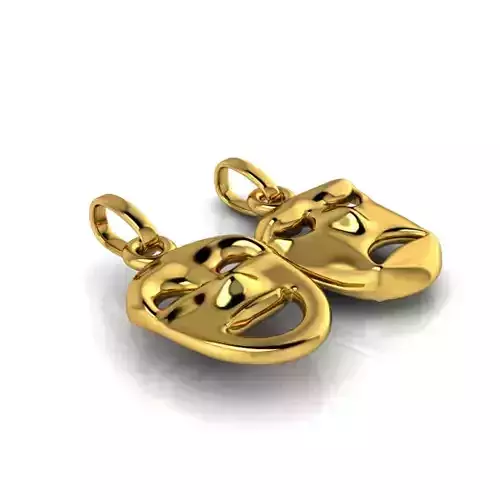Theatre Happy Sad Face Design Charm Pendant Gift 3D print model