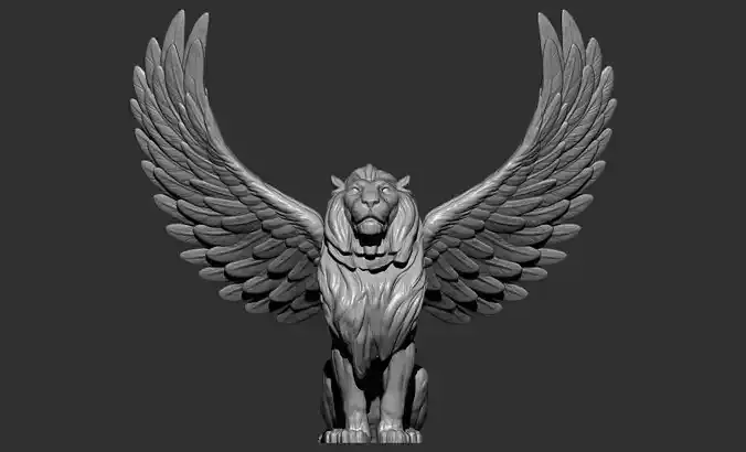 Winged Lion 3D print model