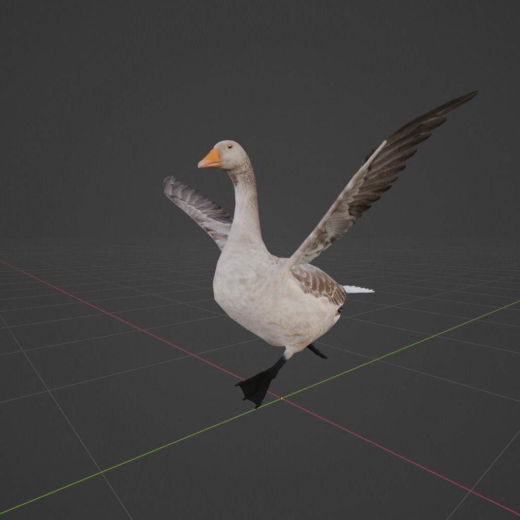 Goose Lowpoly Low-poly 3D model_2
