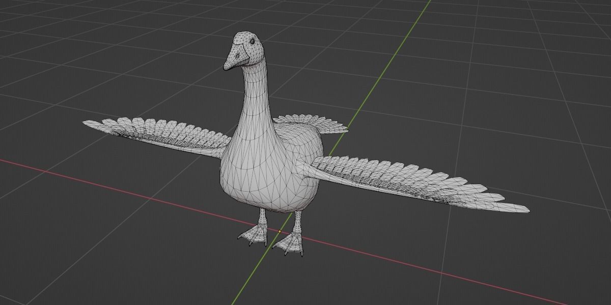 Goose Lowpoly Low-poly 3D model_11