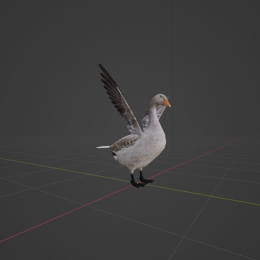 Goose Lowpoly Low-poly 3D model_4