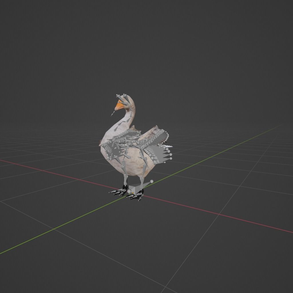 Goose Lowpoly Low-poly 3D model_6