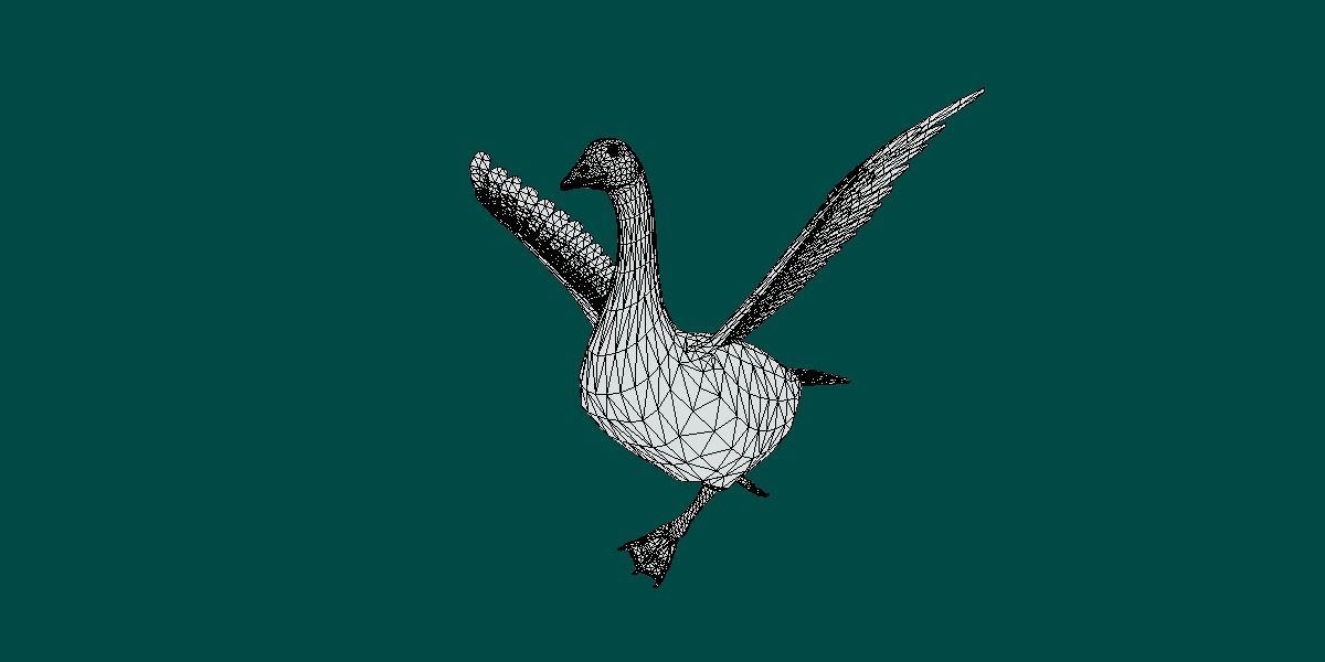 Goose Lowpoly Low-poly 3D model_16