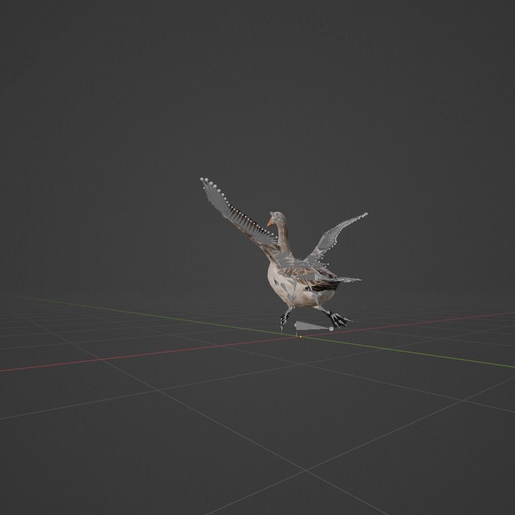Goose Lowpoly Low-poly 3D model_7