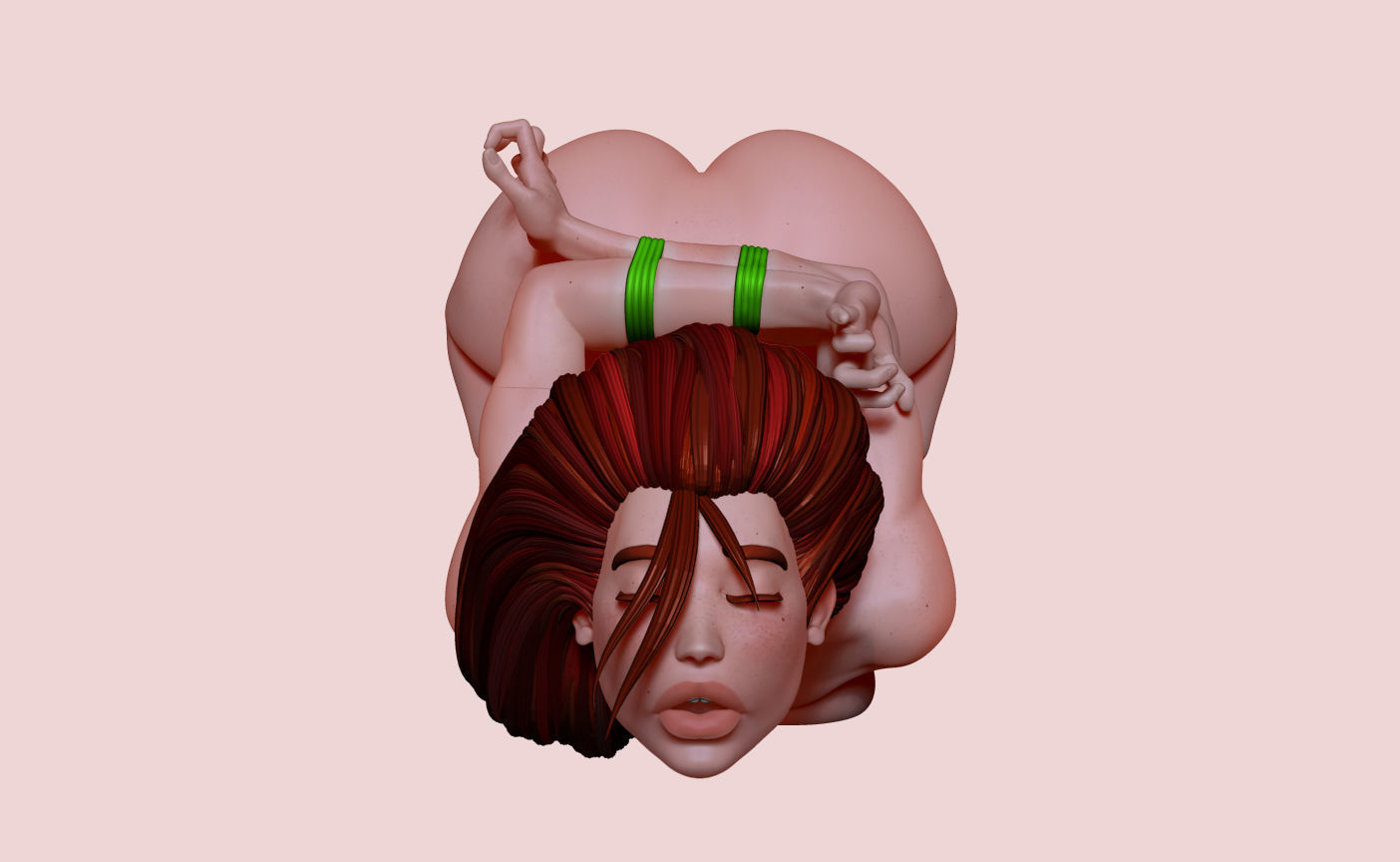 PELIRROJA PORTA LAPIZ     REDHEAD PENCIL HOLDER 3D print model_2