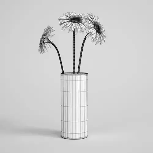 Pink Gerbera Daisies in Glass Vase 18