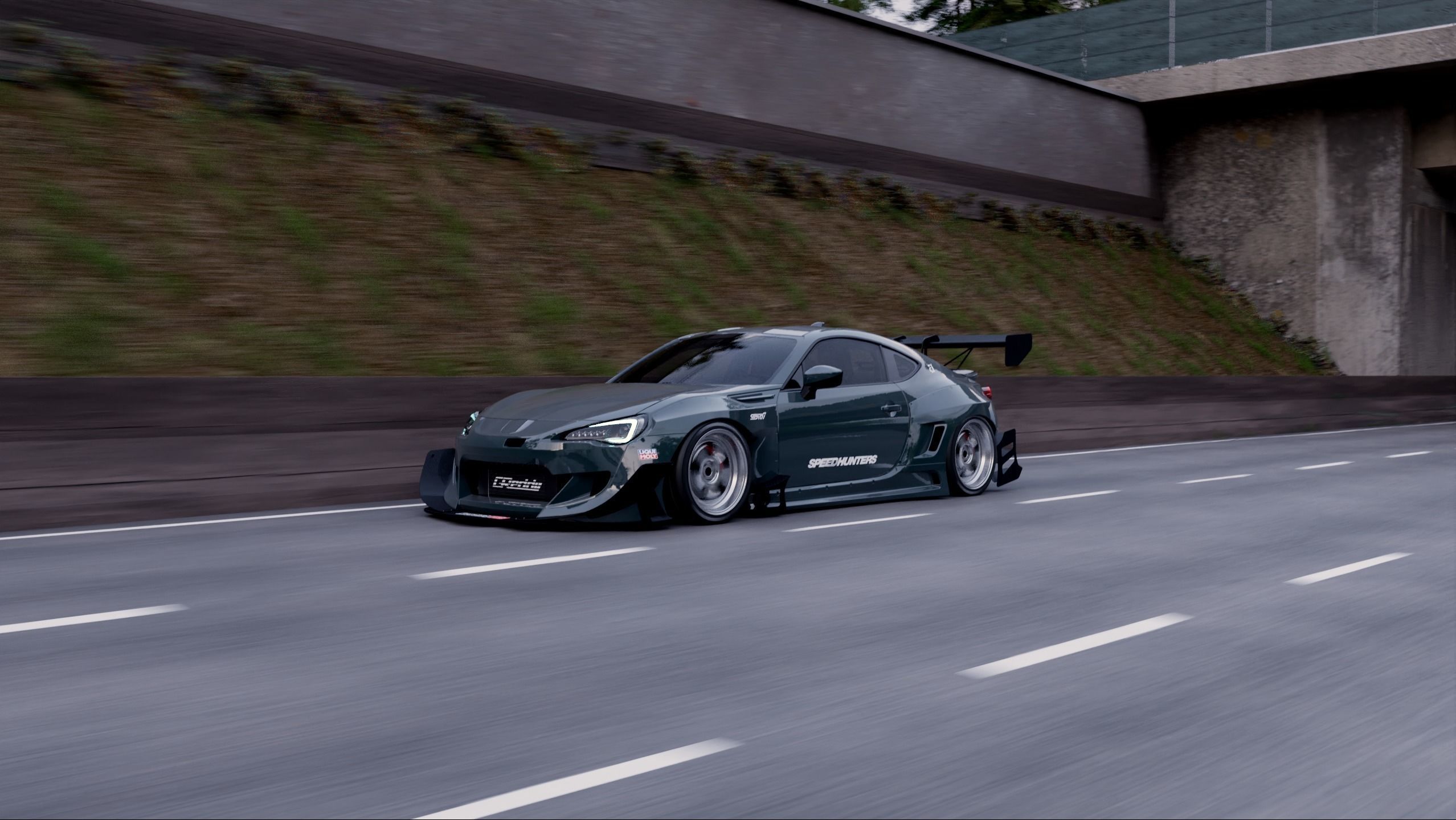 Realistic Car Road Scene 3D Blender File Textured 3D model_5