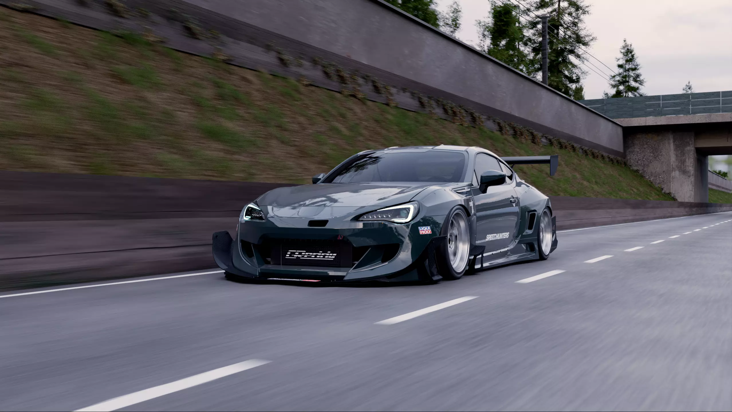 Realistic Car Road Scene 3D Blender File Textured 3D model_0