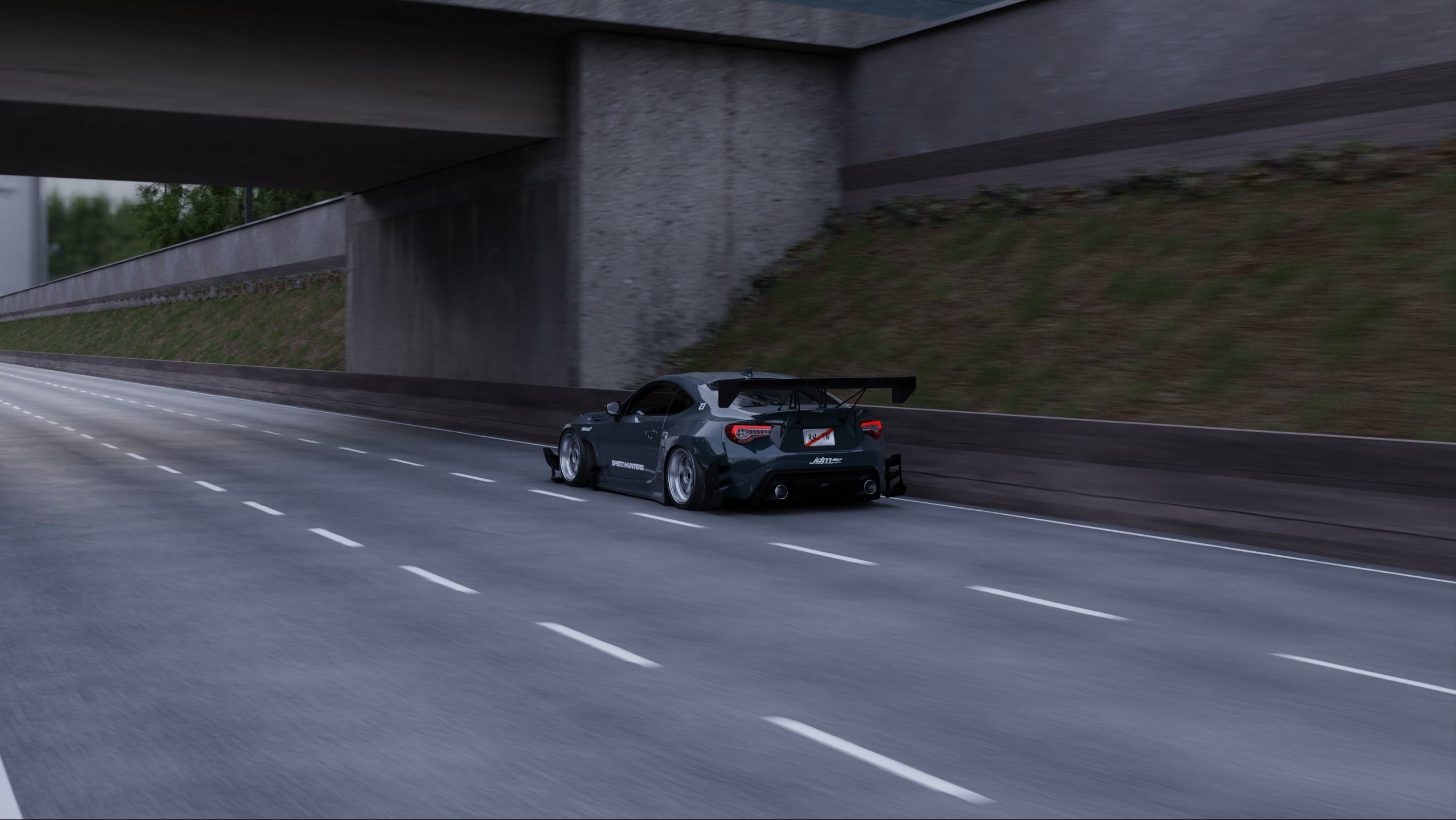 Realistic Car Road Scene 3D Blender File Textured 3D model_8