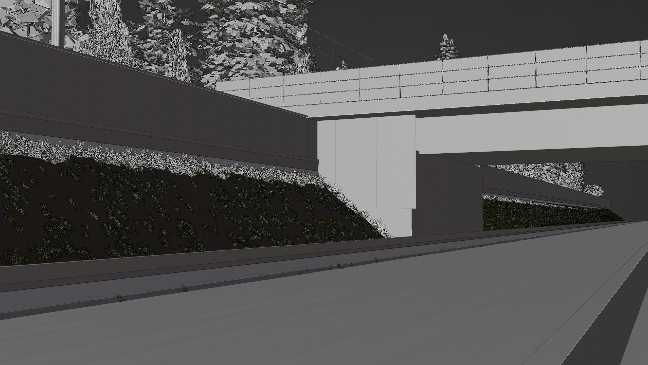 Realistic Car Road Scene 3D Blender File Textured 3D model_9