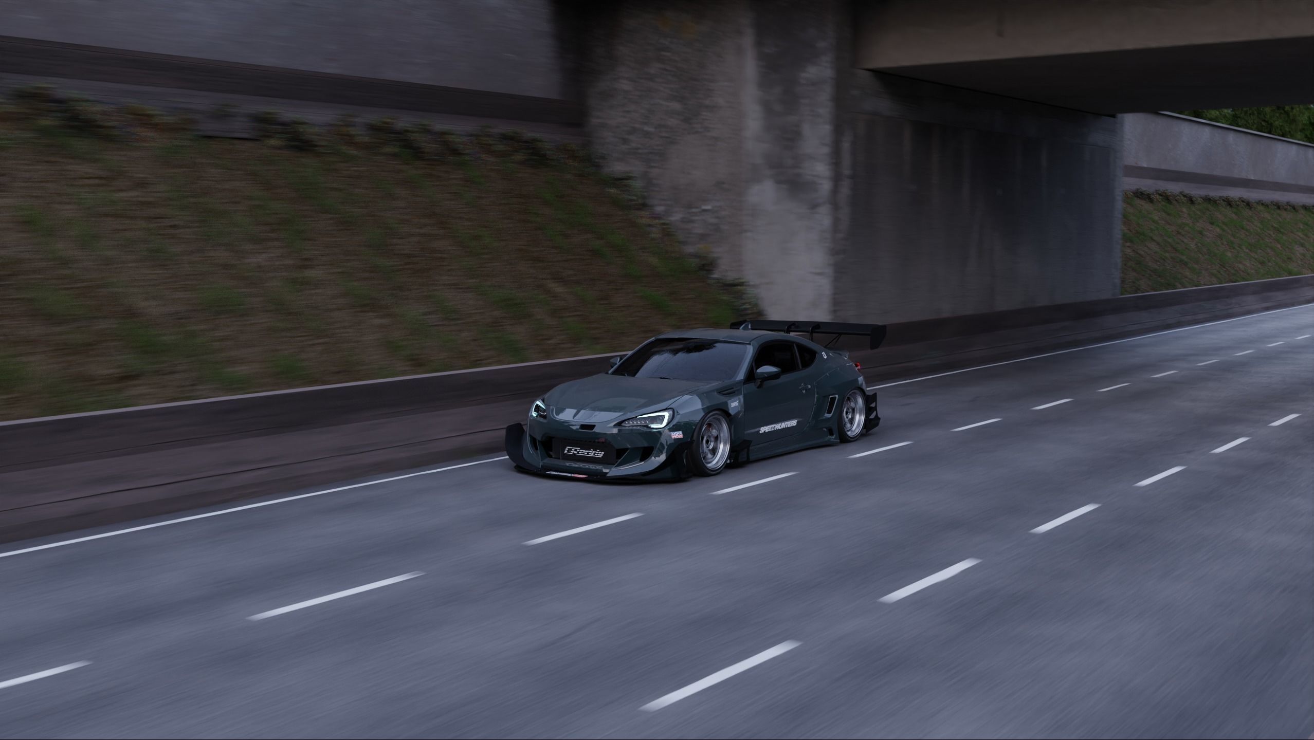 Realistic Car Road Scene 3D Blender File Textured 3D model_7