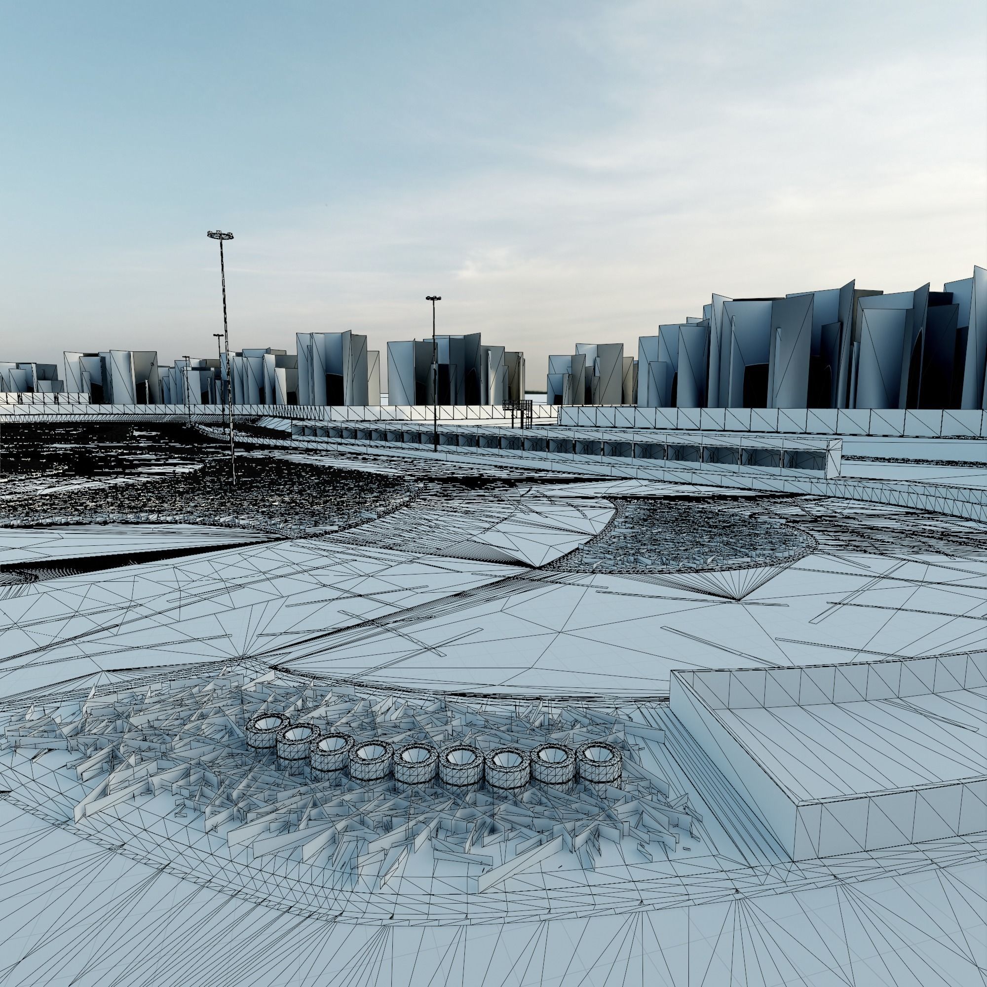 Race Track For Drifting  Low-poly 3D model_16