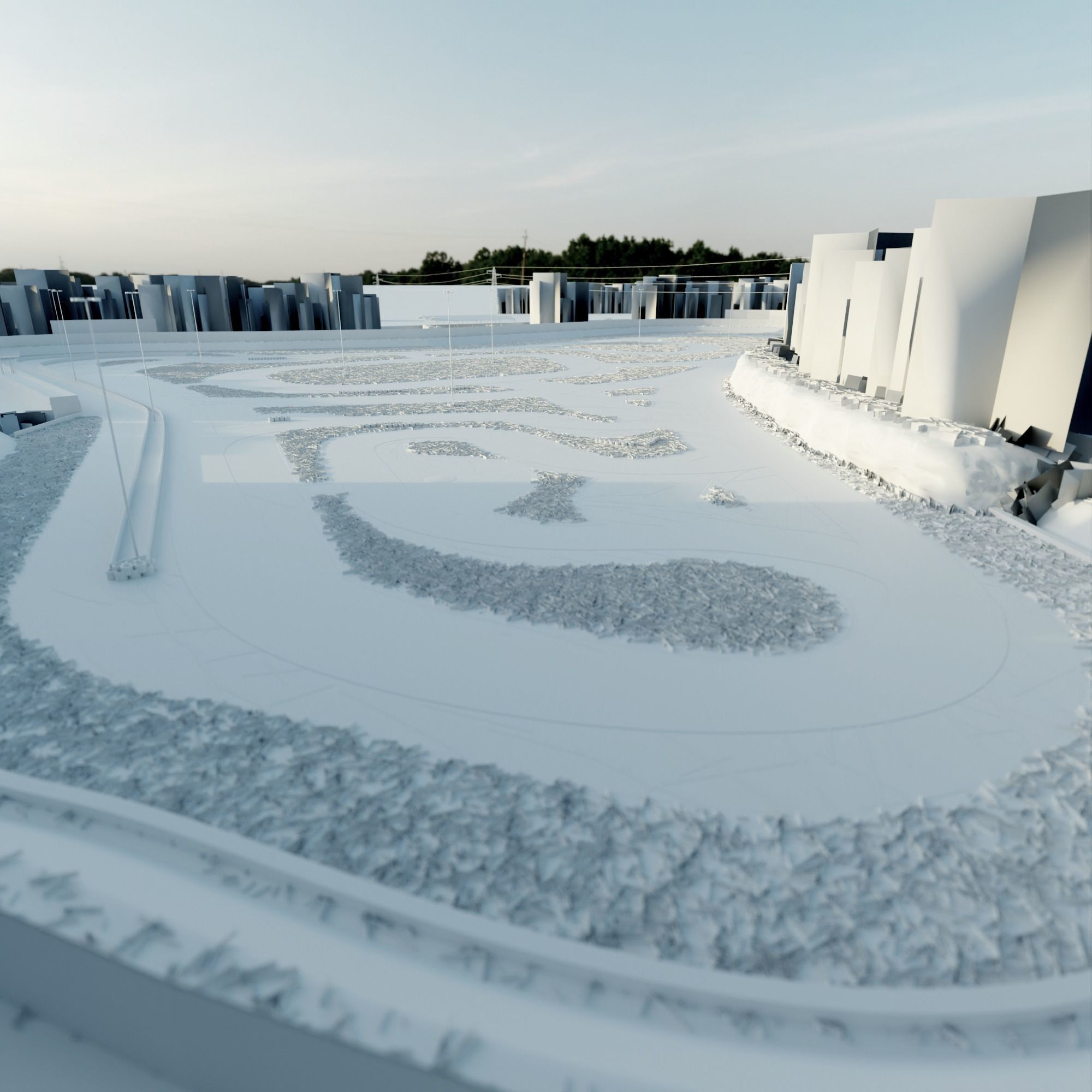 Race Track For Drifting  Low-poly 3D model_9