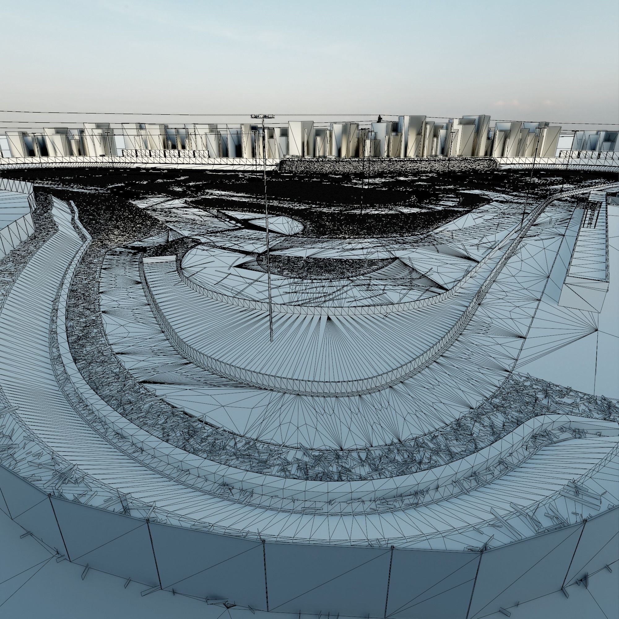 Race Track For Drifting  Low-poly 3D model_13