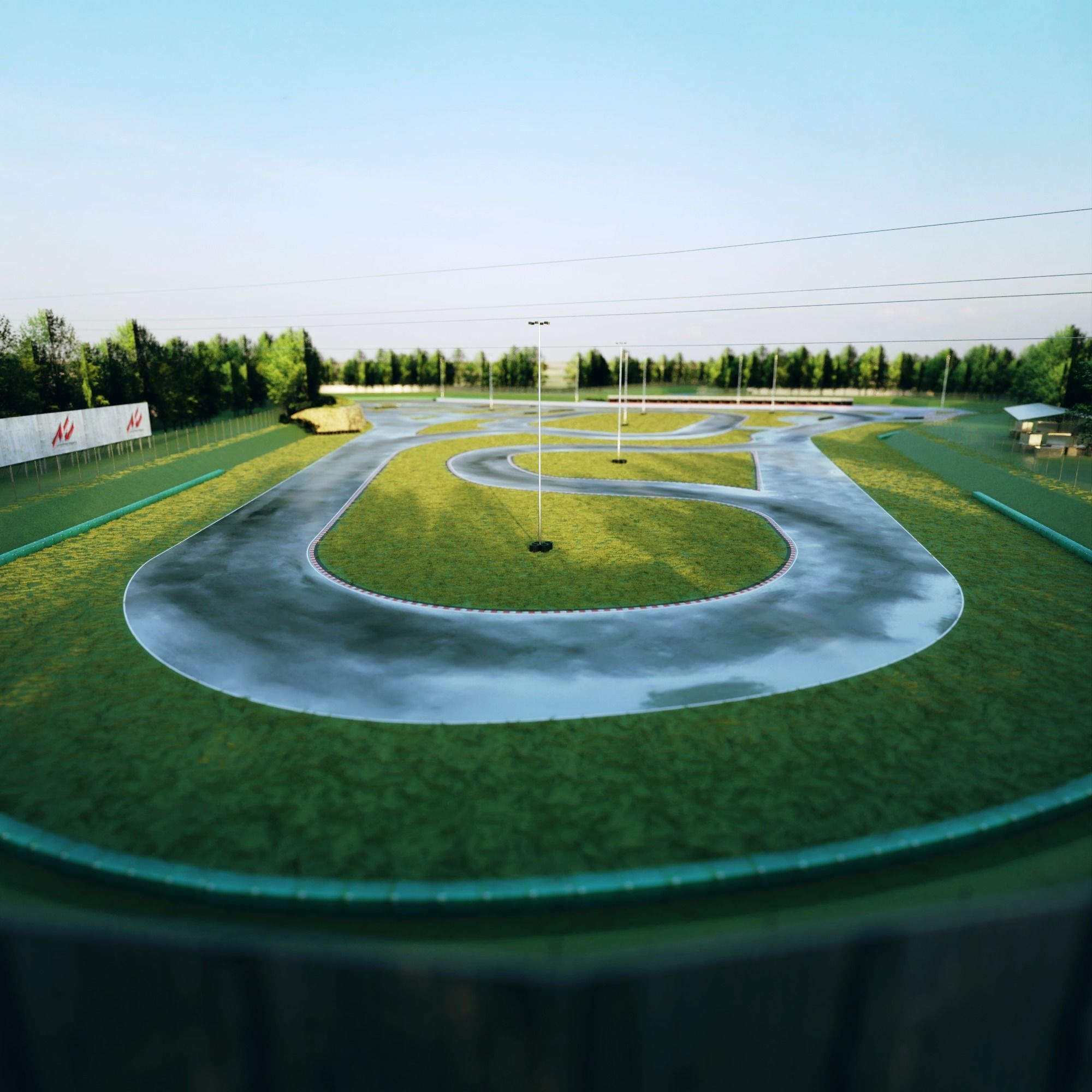 Race Track For Drifting  Low-poly 3D model_1