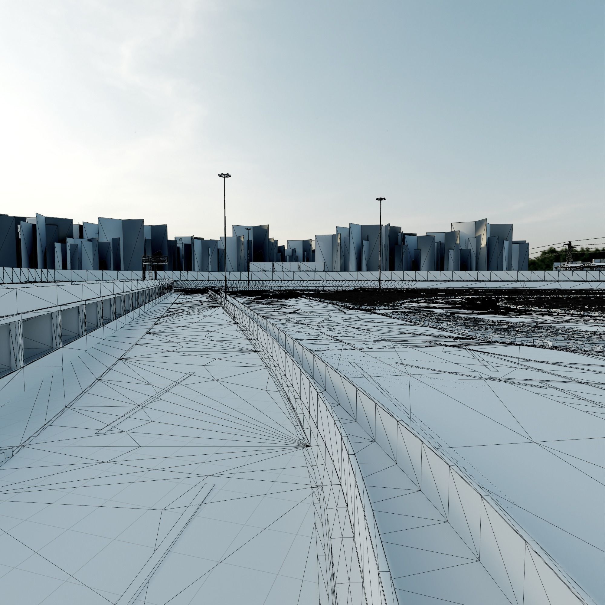 Race Track For Drifting  Low-poly 3D model_15