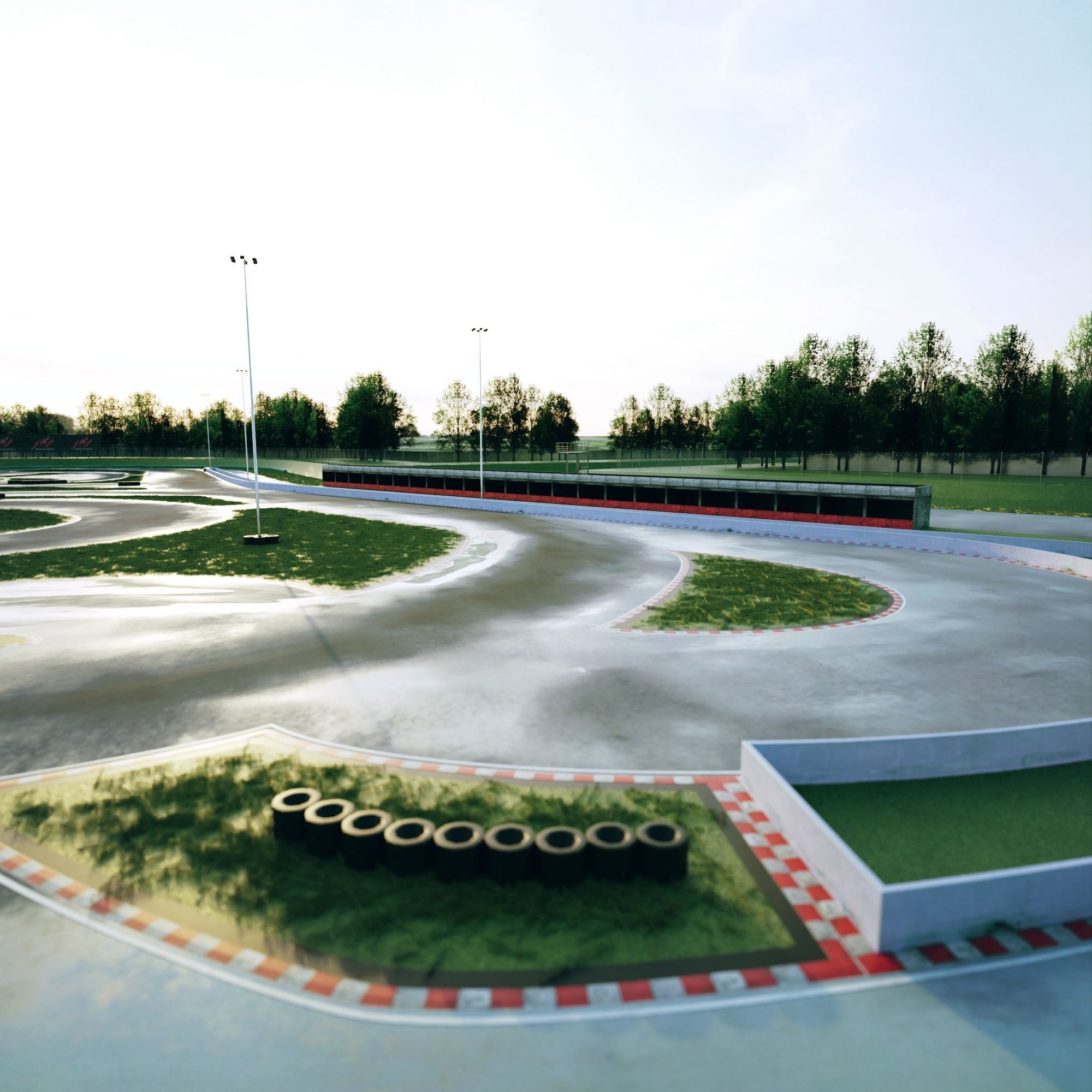 Race Track For Drifting  Low-poly 3D model_4