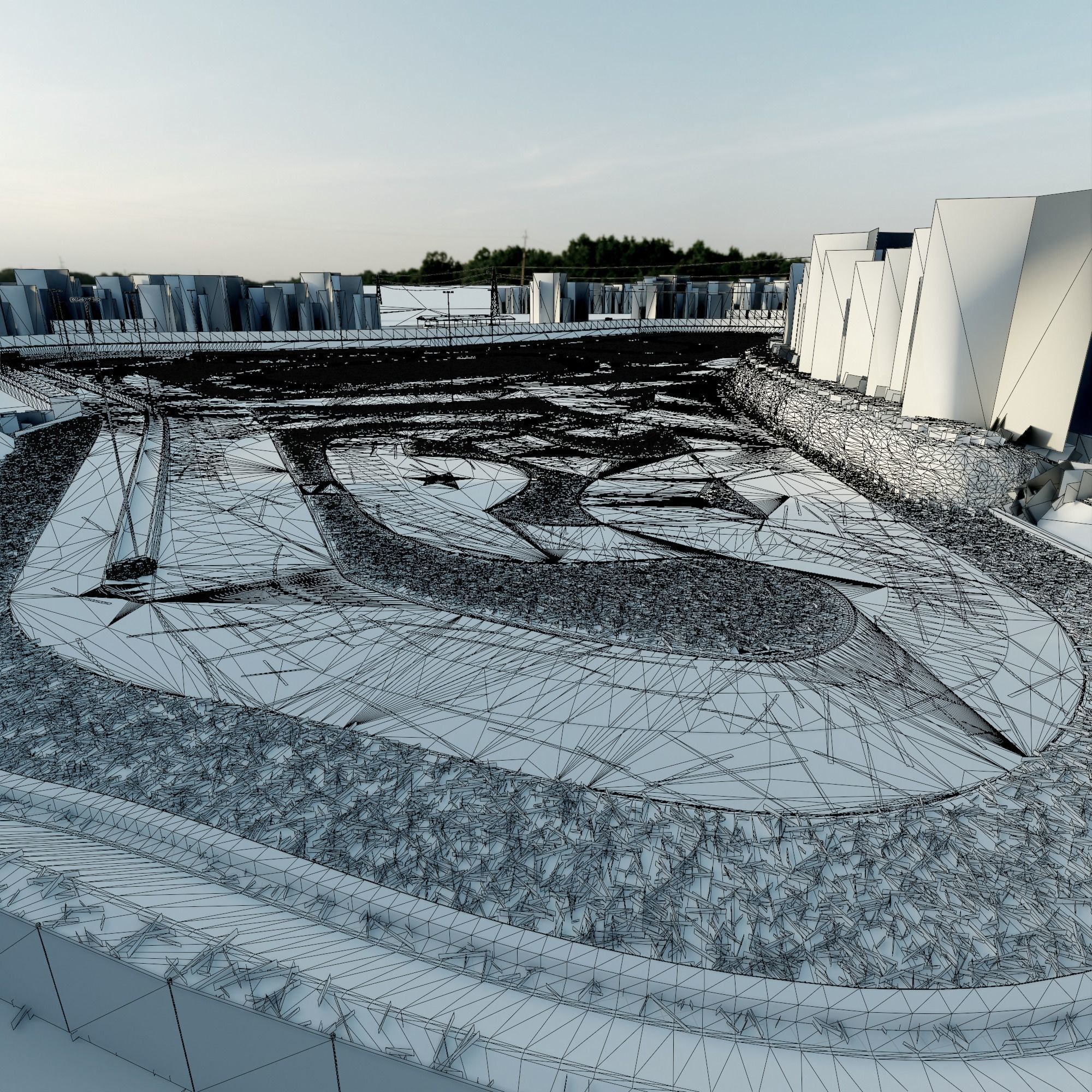 Race Track For Drifting  Low-poly 3D model_14