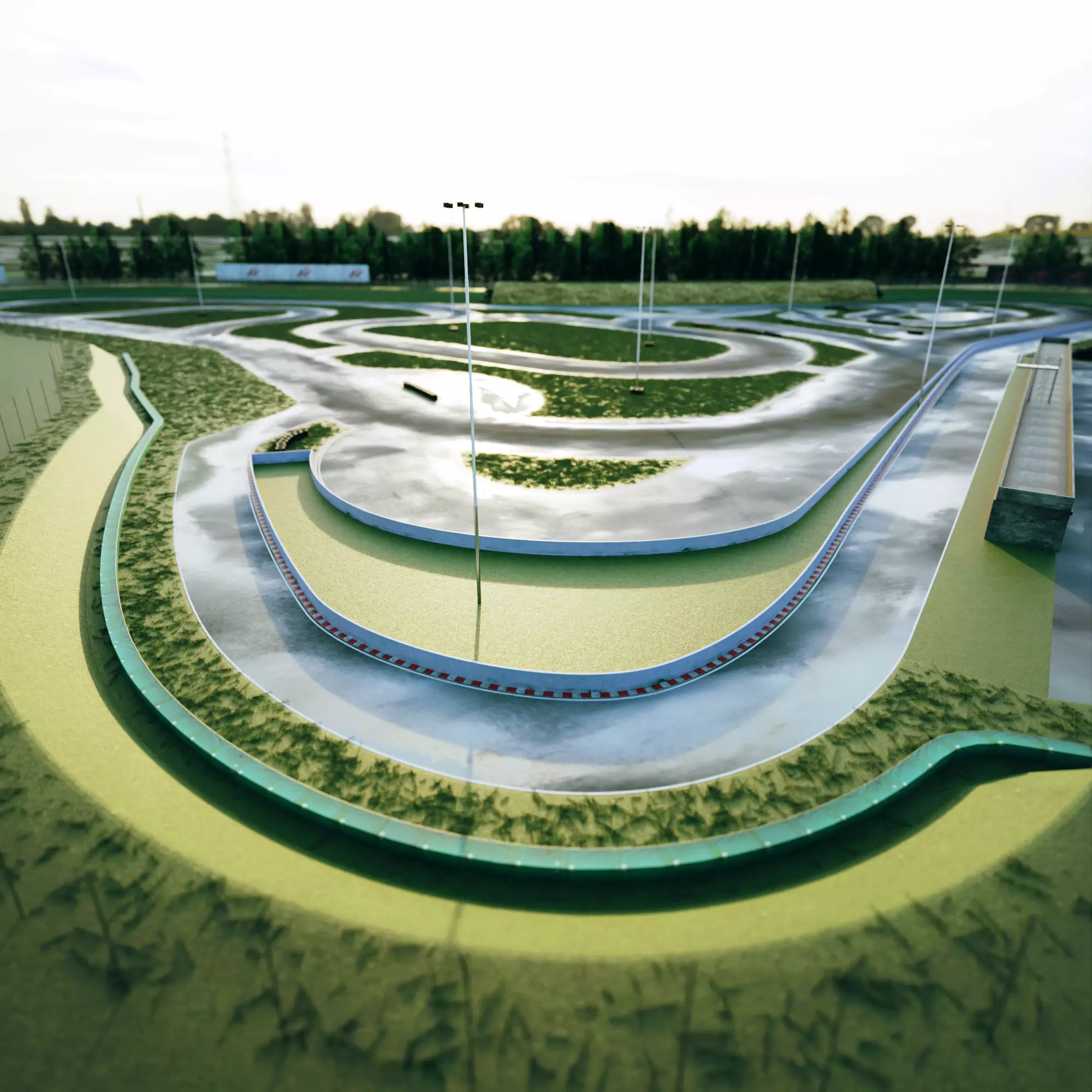 Race Track For Drifting  Low-poly 3D model_0