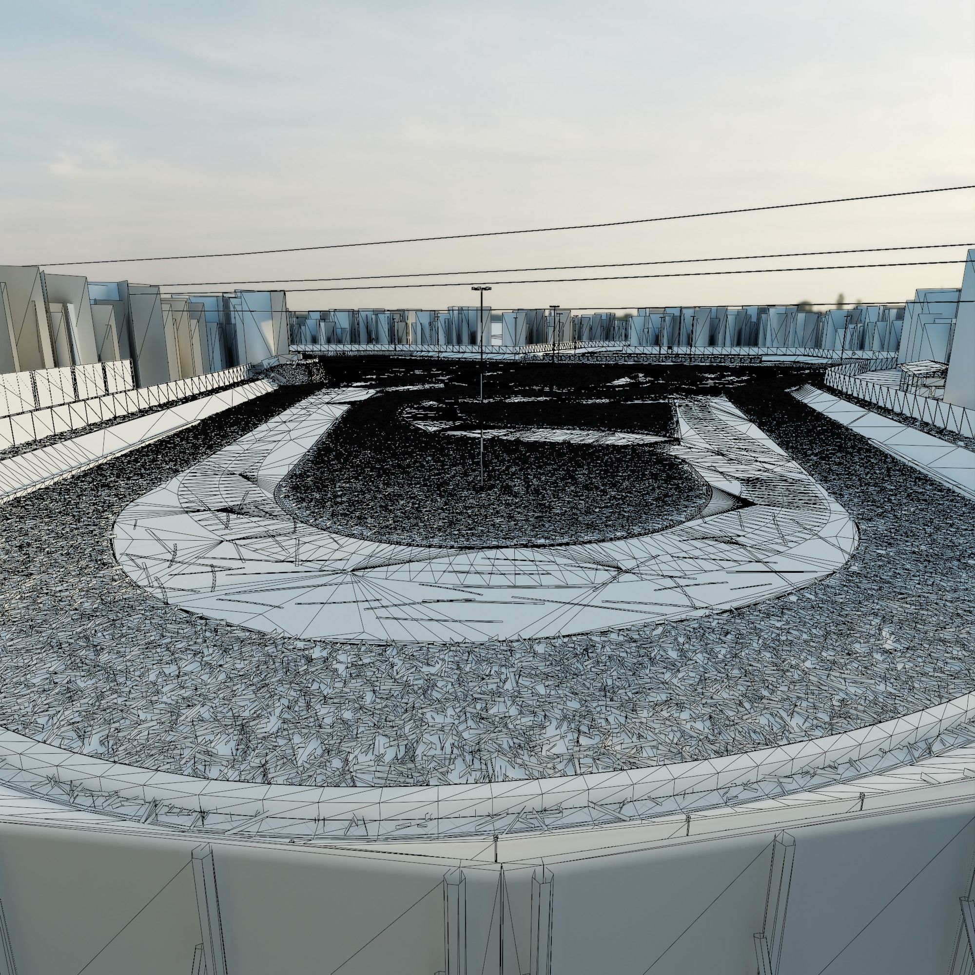Race Track For Drifting  Low-poly 3D model_12