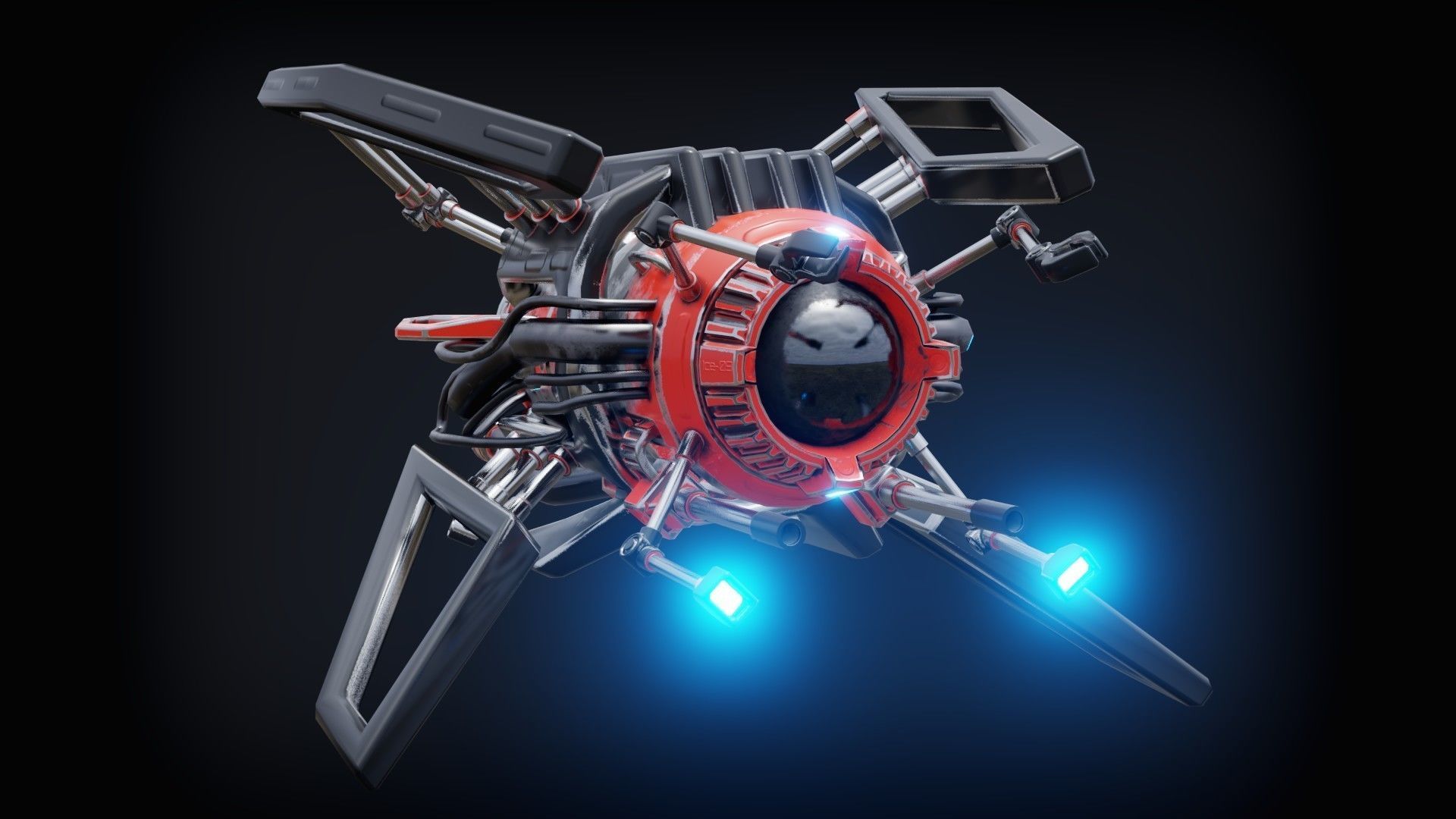 Sci-fi Submarine Low-poly 3D model_1