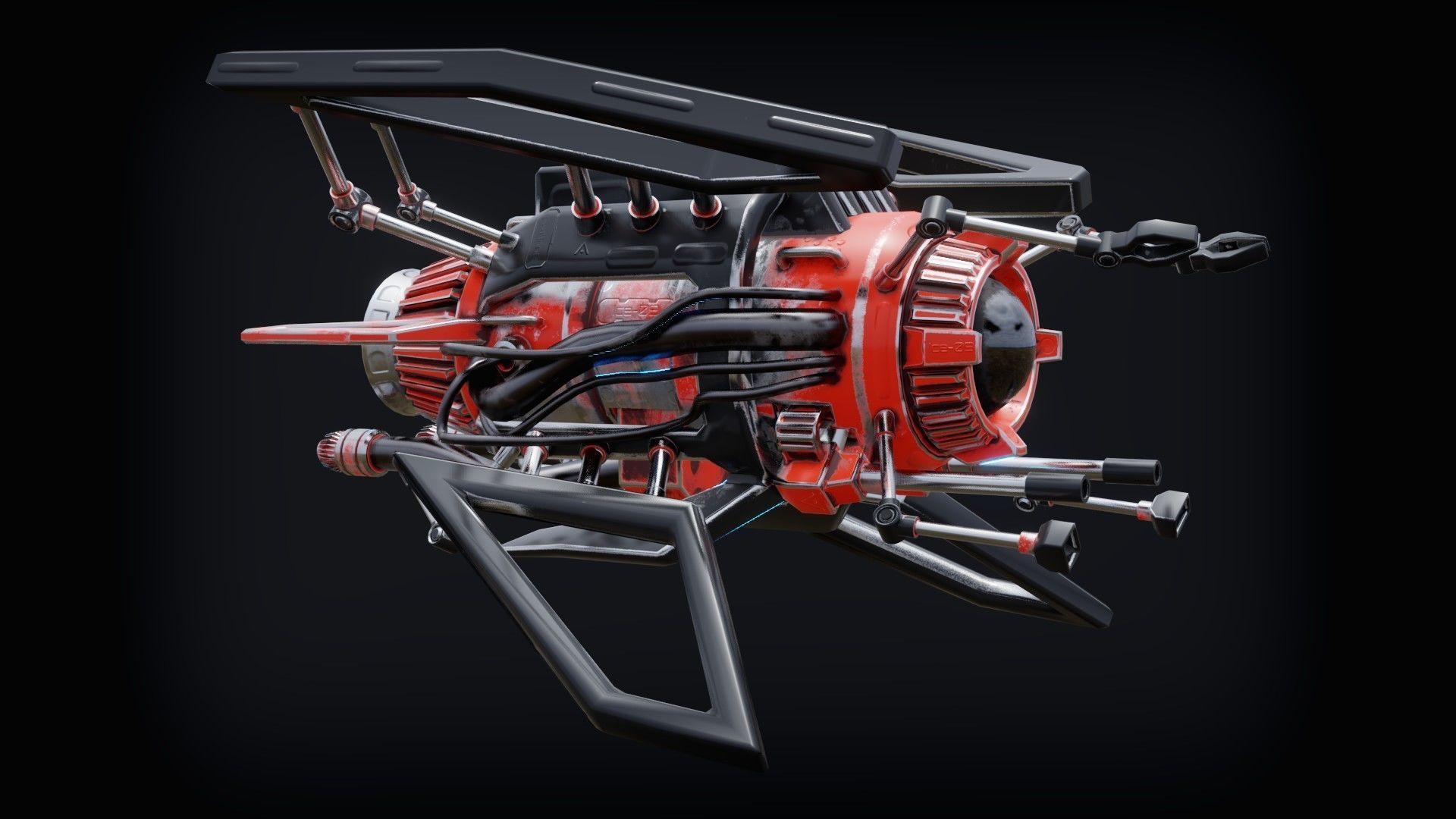 Sci-fi Submarine Low-poly 3D model_11