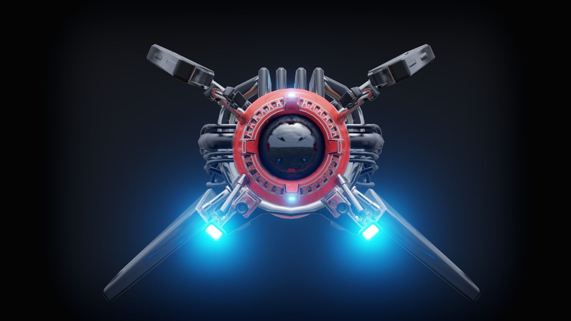 Sci-fi Submarine Low-poly 3D model_8