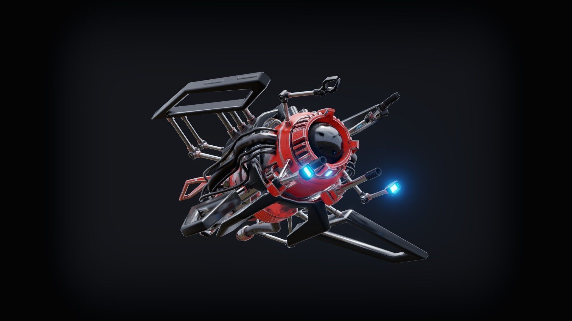 Sci-fi Submarine Low-poly 3D model_5