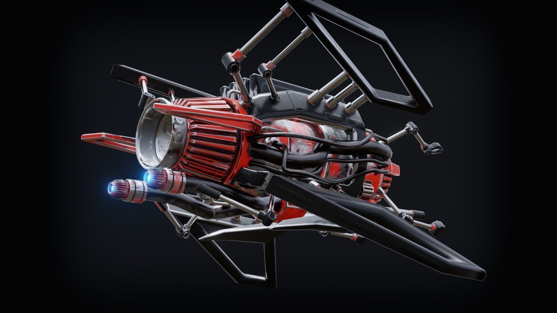 Sci-fi Submarine Low-poly 3D model_13